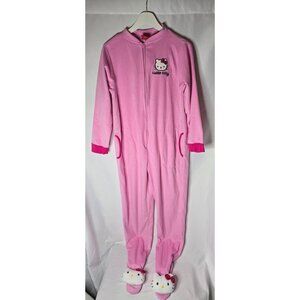 Hello Kitty 2012 Footed Pajamas Pink One Piece Jumpsuit Size Small- RARE HTF